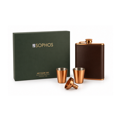 4-Piece Copper Hip Flask